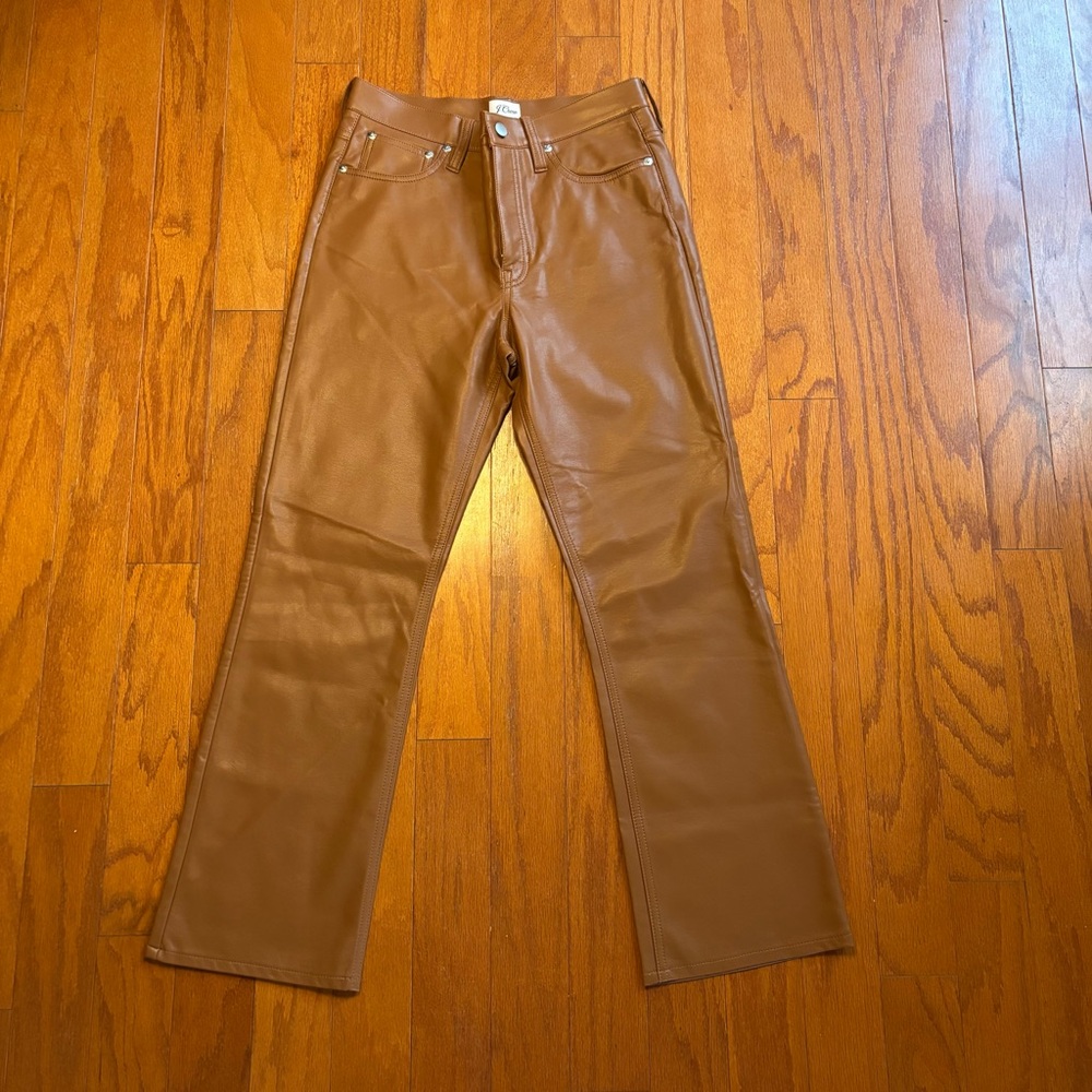 J. Crew Brown Leather Pants size 28